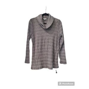 J.Jill L gray cinch sides cowl neck long sleeve knit sweater RN97641 tunic